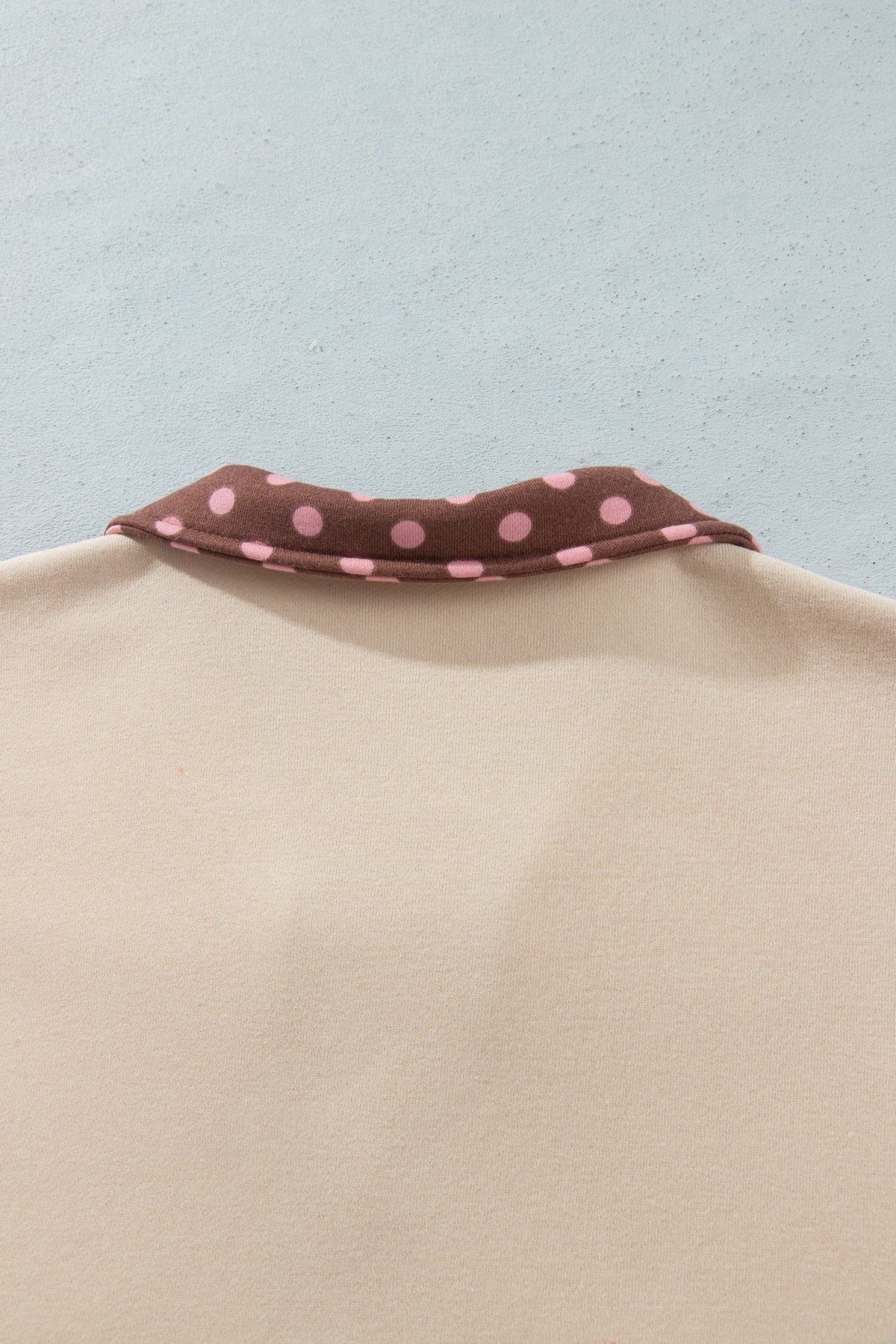 Brown Polka Dot Contrast Baggy Pullover and Elastic Waist Shorts 2pcs Set PREORDER ETA 3 WEEKS