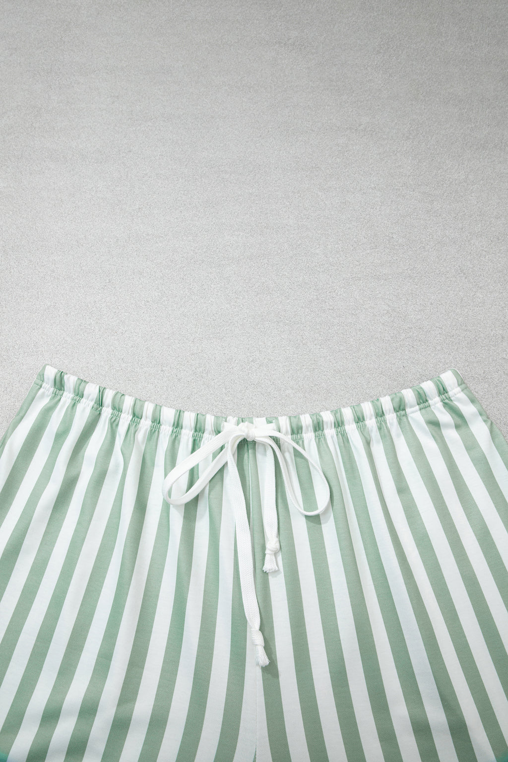 Green Striped Patchwork V Neck Two Piece Shorts Plus Size Set PREORDER ETA 3 WEEKS