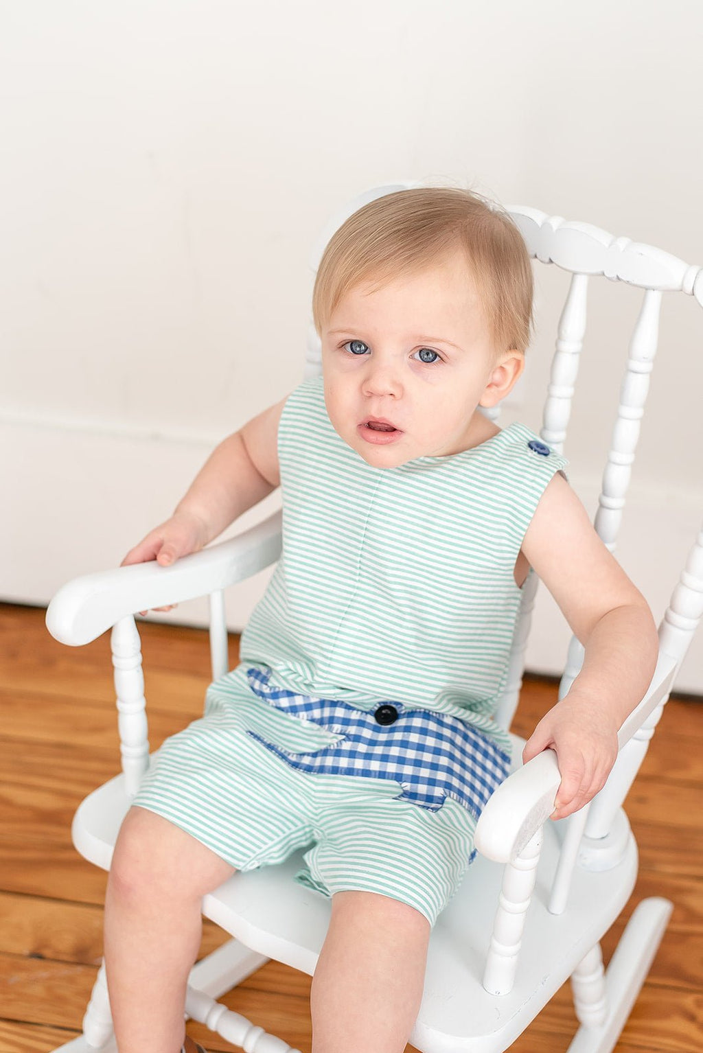 Aqua Striped Gator Shortall