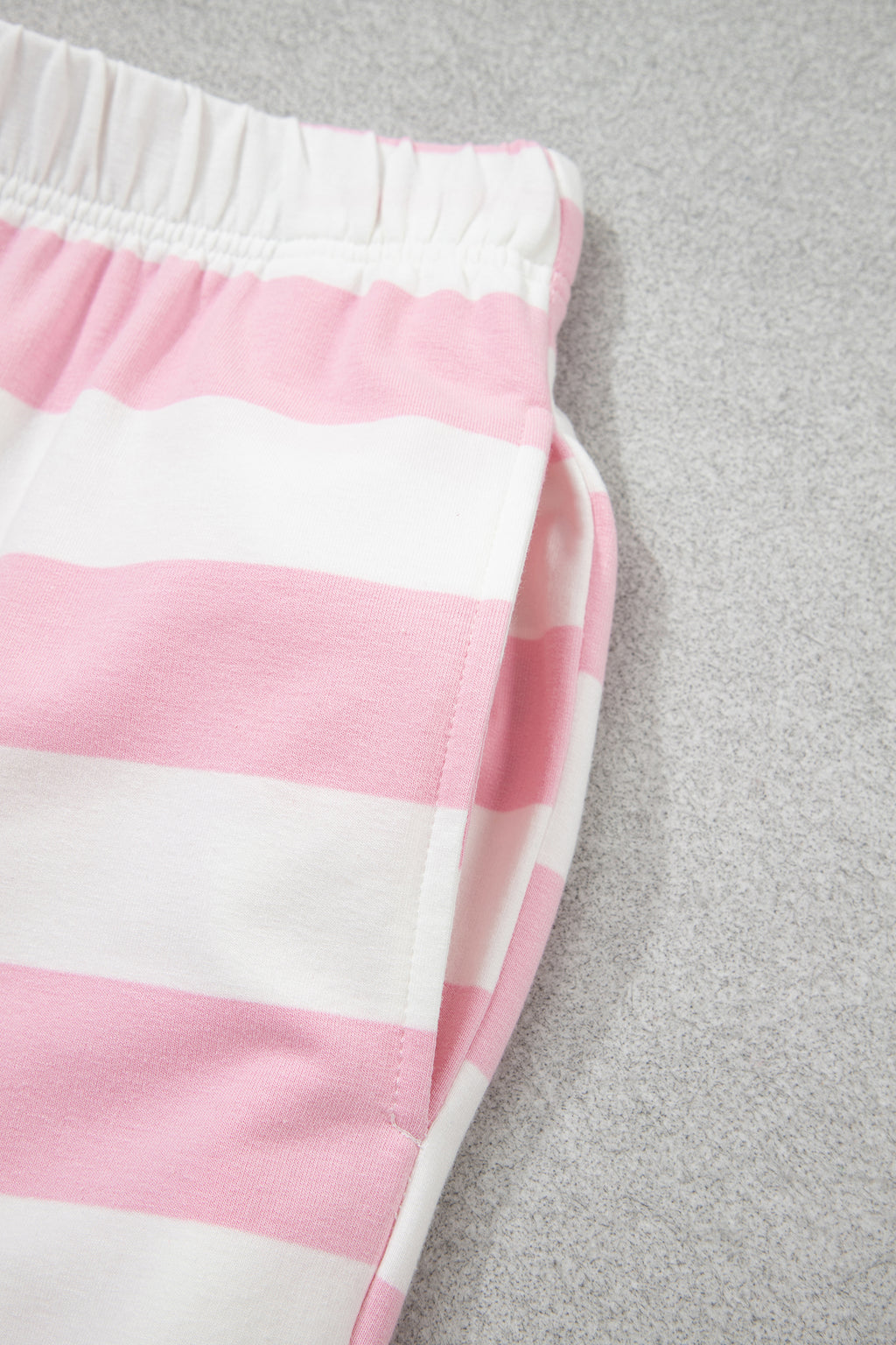 Pink Stripe Color Block Patchwork Zip Long Sleeve Top Elastic Waist Pants Set PREORDER ETA 3 WEEKS