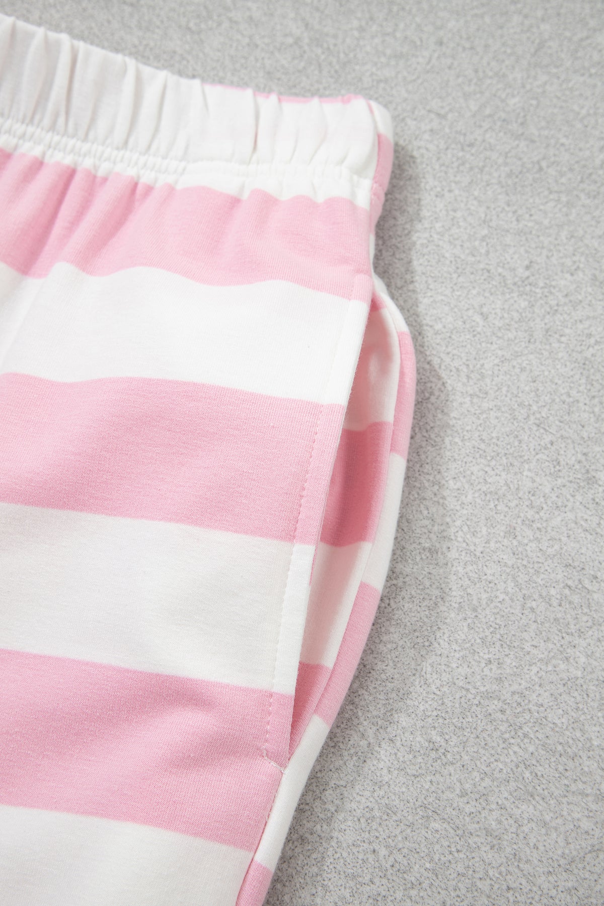 Pink Stripe Color Block Patchwork Zip Long Sleeve Top Elastic Waist Pants Set PREORDER ETA 3 WEEKS