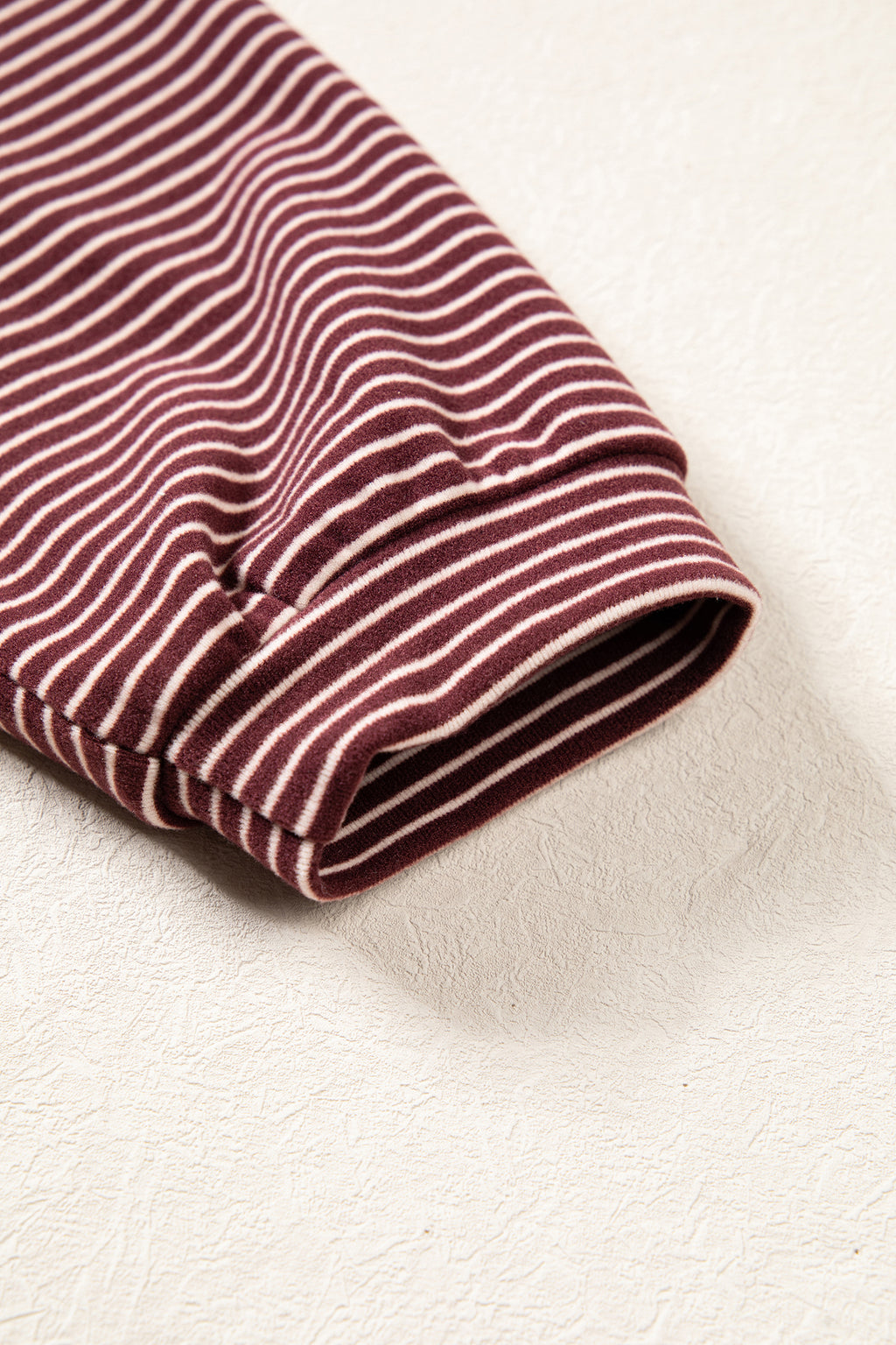 Stripe Contrast Trim Round Neck Oversize Long Sleeve Top 2pcs Pant Set PREORDER ETA 3 WEEKS