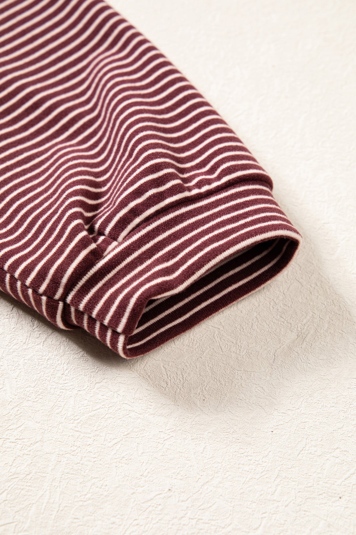 Stripe Contrast Trim Round Neck Oversize Long Sleeve Top 2pcs Pant Set PREORDER ETA 3 WEEKS