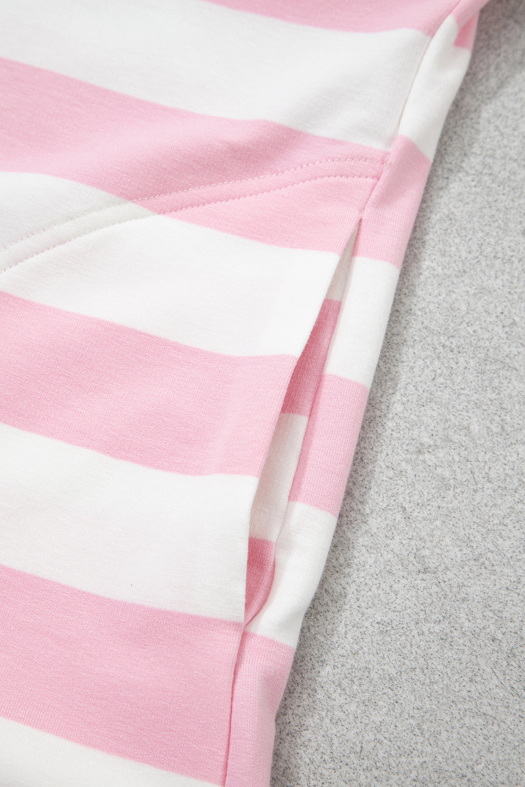 Pink Stripe Color Block Patchwork Zip Long Sleeve Top Elastic Waist Pants Set PREORDER ETA 3 WEEKS