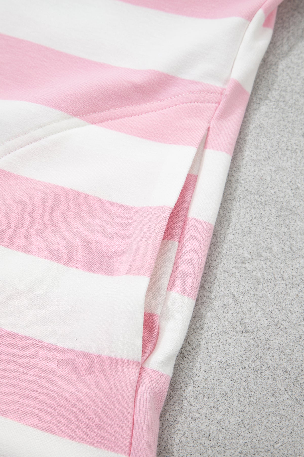 Pink Stripe Color Block Patchwork Zip Long Sleeve Top Elastic Waist Pants Set PREORDER ETA 3 WEEKS
