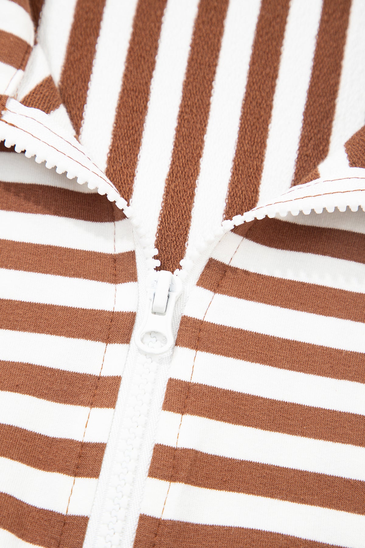 Brown Stripe Color Block Patchwork Quarter Zip Pullover Sporty Shorts Set PREORDER ETA 3 WEEKS