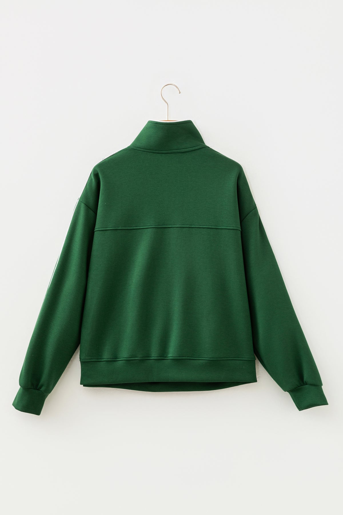 Sea Green High Neck Zip-Up Loose Fit Long Sleeve Sweatshirt PREORDER ETA 3 WEEKS