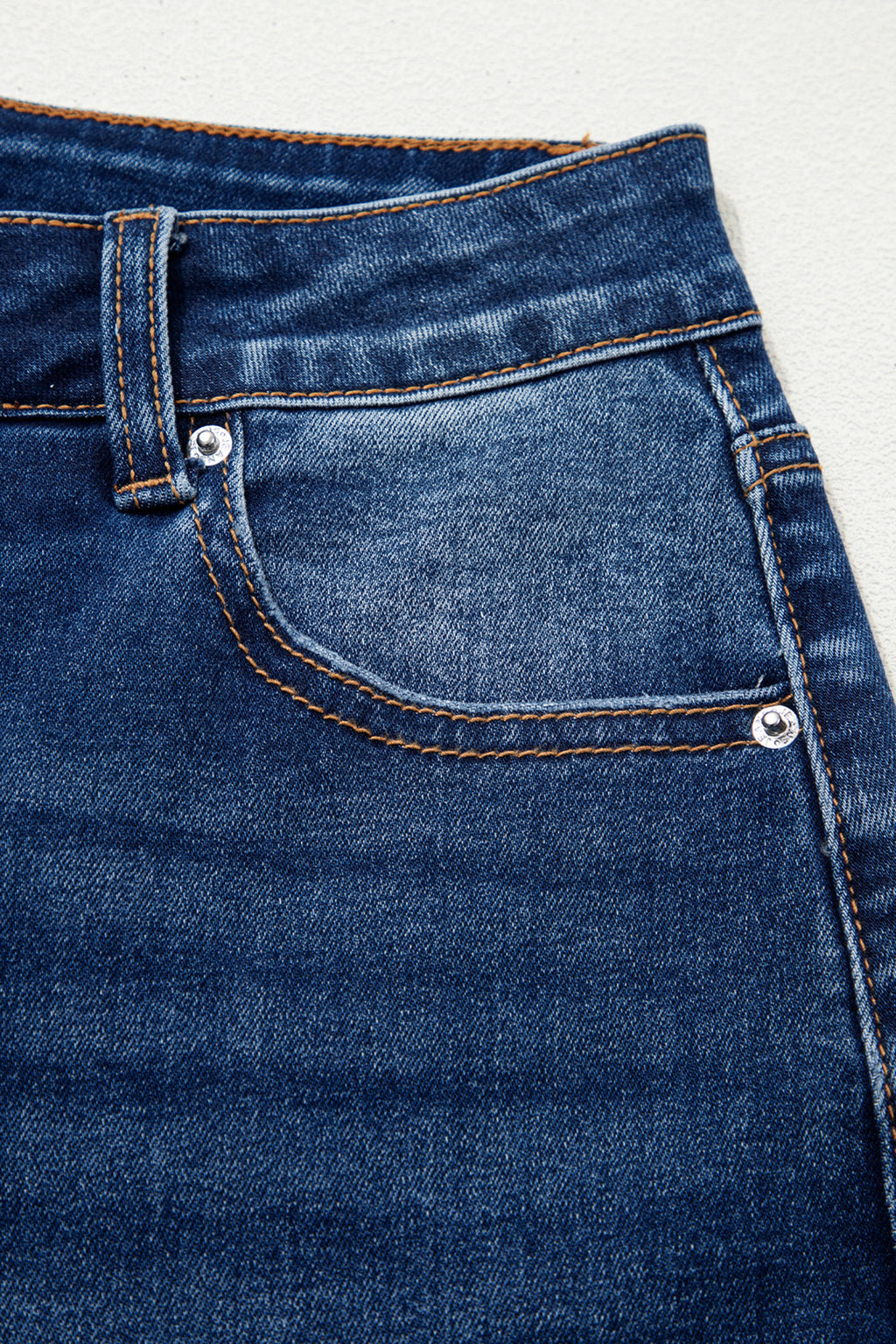 Sky Blue Chic Seam Detail Raw Hem Ankle Length Jeans PREORDER ETA 3 WEEKS