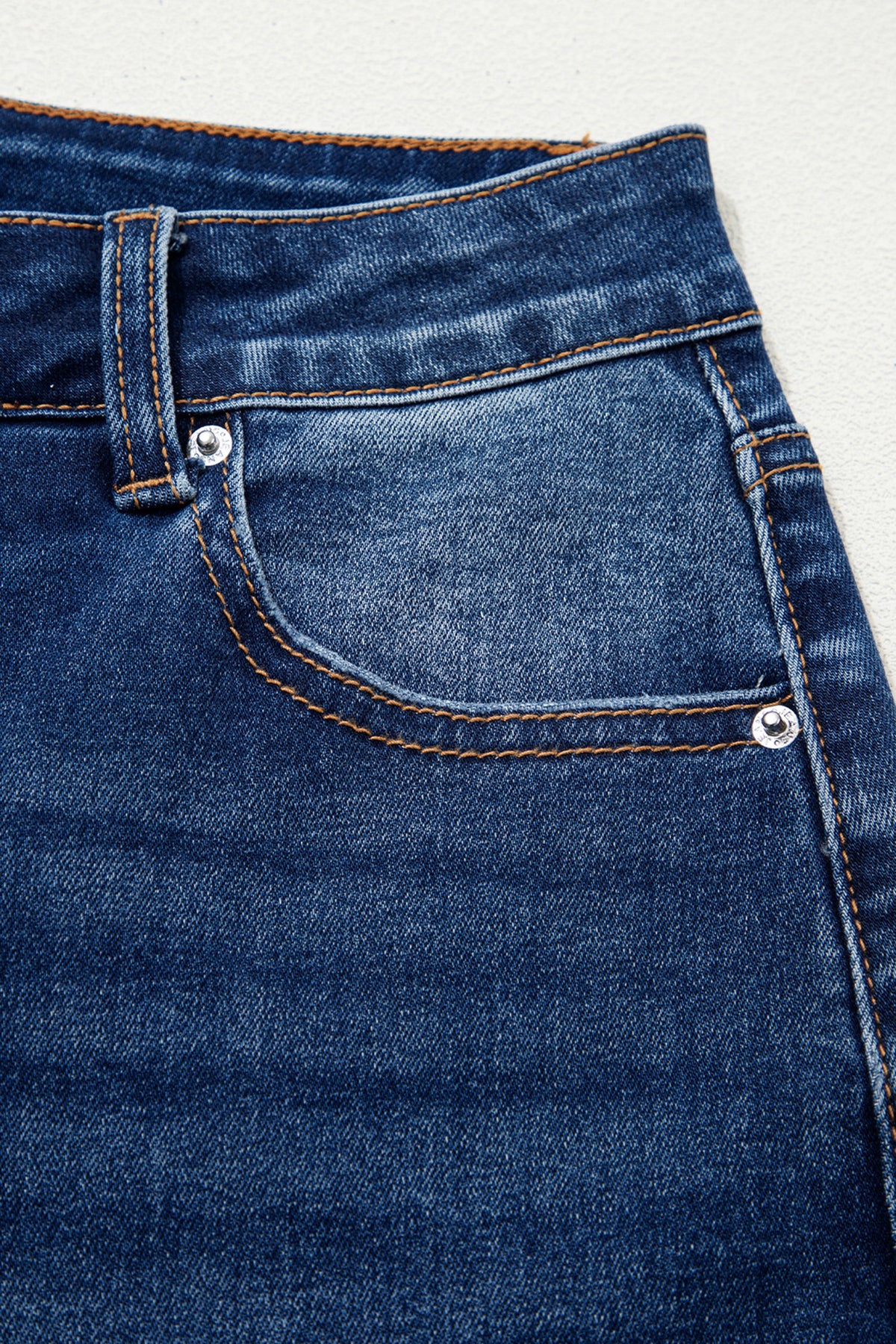 Sky Blue Chic Seam Detail Raw Hem Ankle Length Jeans PREORDER ETA 3 WEEKS