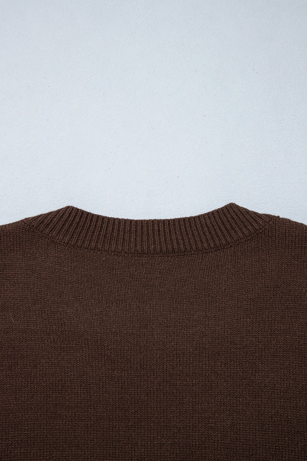 Chicory Coffee Embroidered Floral Round Neck Casual Shift Sweater PREORDER ETA 3 WEEKS