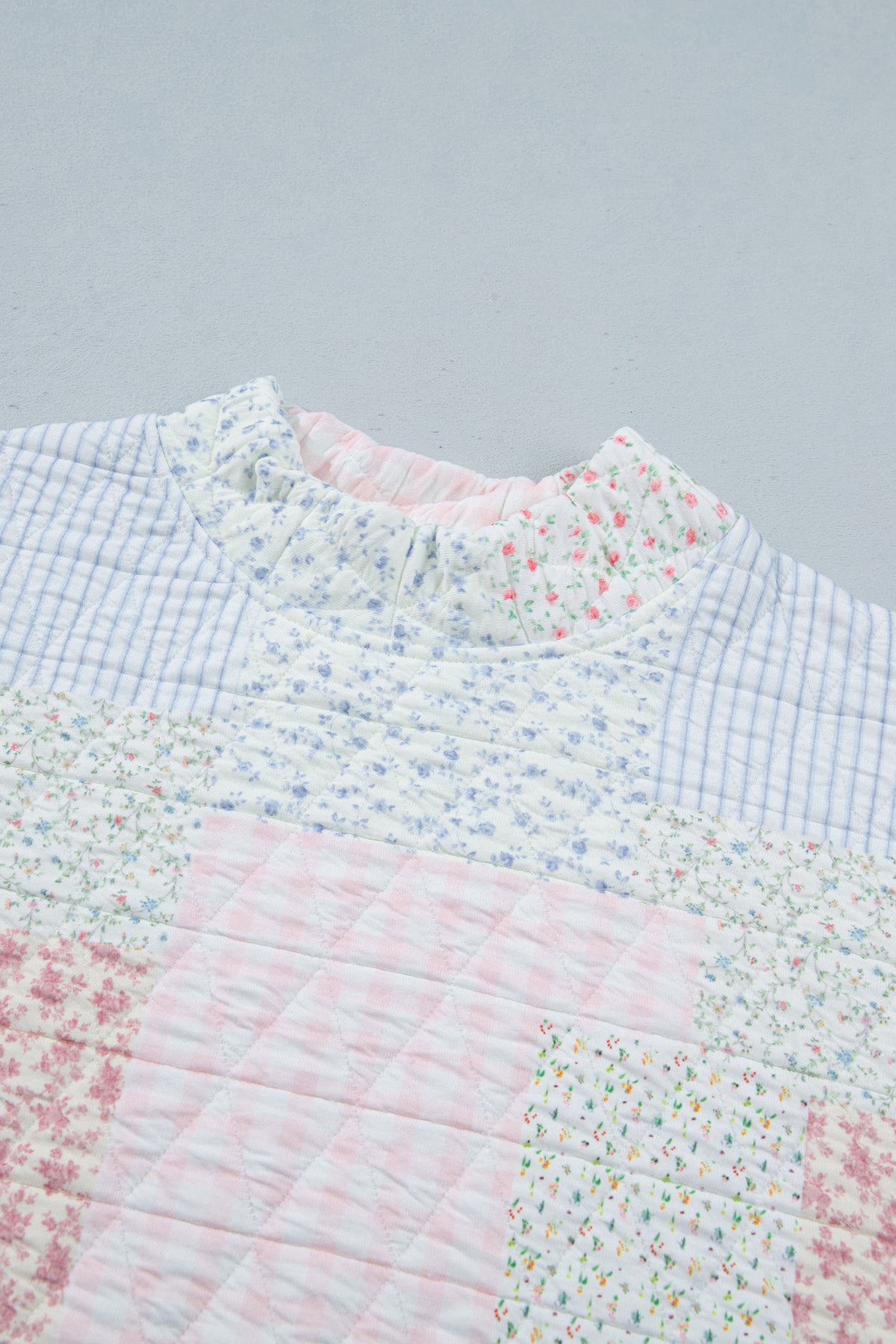 Multicolour Floral Quilted Mock Neck Top and Short Set PREORDER ETA 3 WEEKS