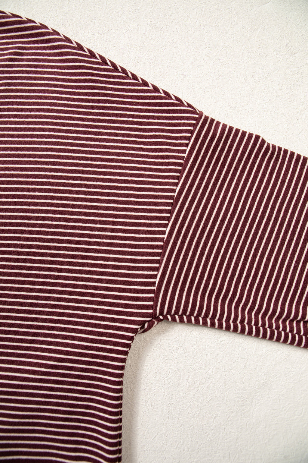 Stripe Contrast Trim Round Neck Oversize Long Sleeve Top 2pcs Pant Set PREORDER ETA 3 WEEKS