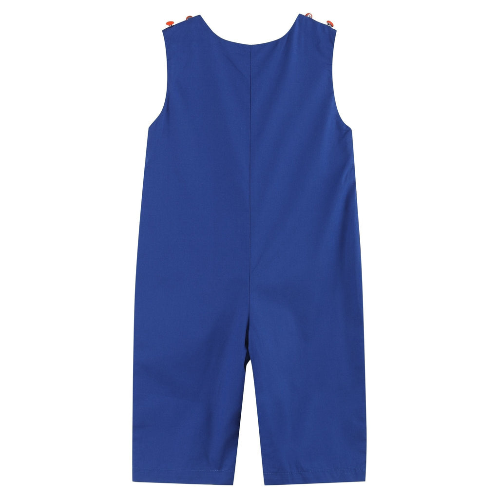 Blue and Orange Football Smocked Longall
