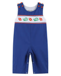 Blue and Orange Football Smocked Longall