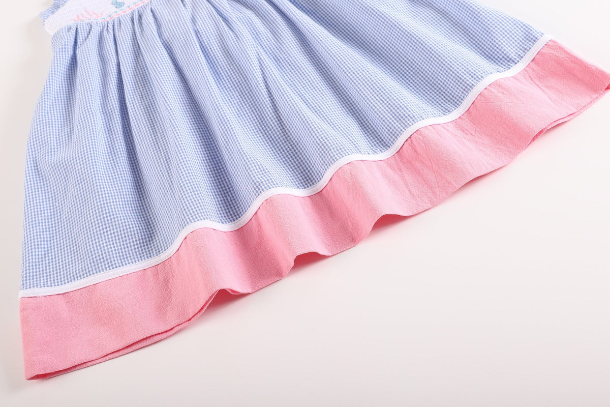 Blue and Pink Ocean Smocked Sundress