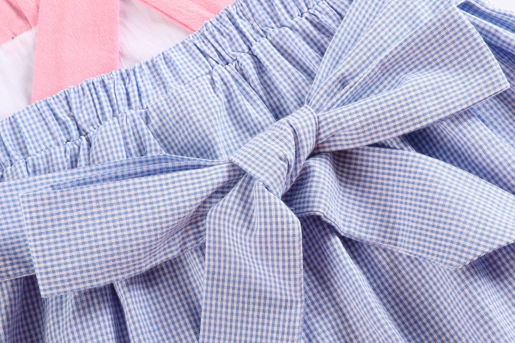 Blue and Pink Ocean Smocked Sundress