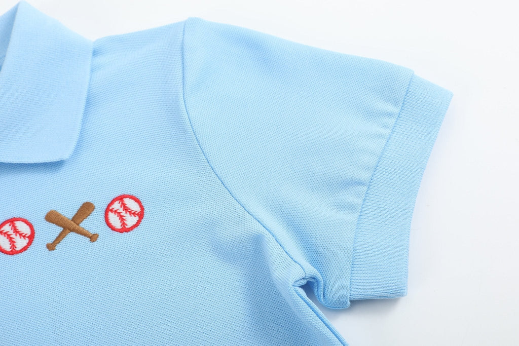 Blue Baseball Polo Shirt
