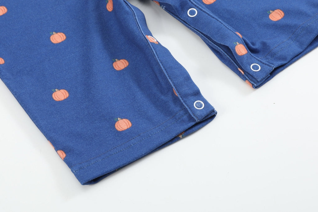 Blue Pumpkin Print Knit Smocked Longall