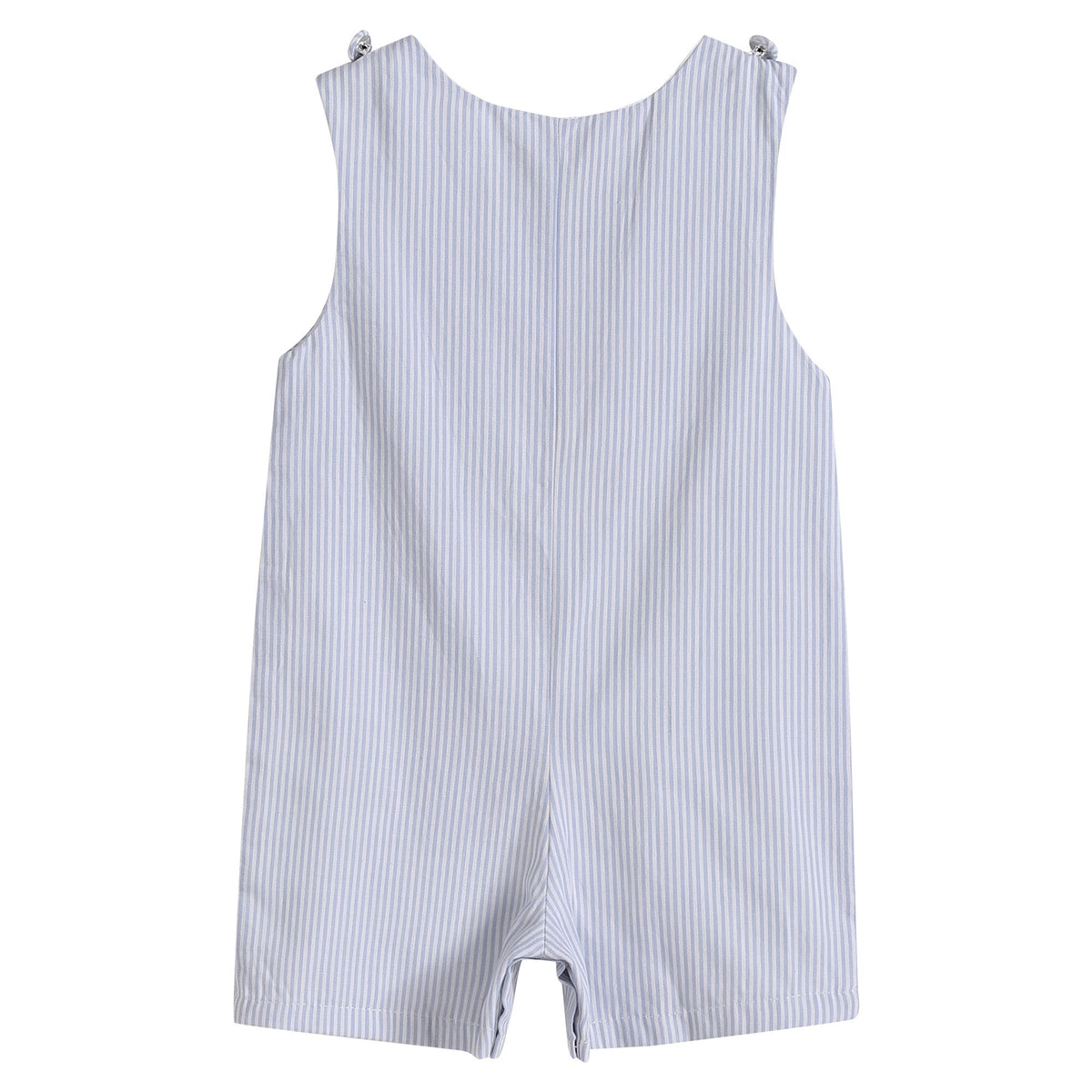 Blue Puppy Appliqué Seersucker Shortalls