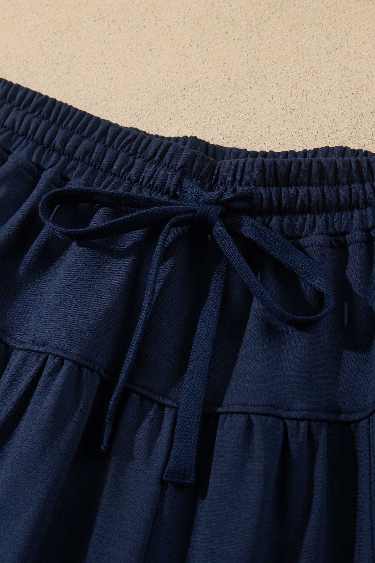 Dirty blue Elastic Waist Drawstring Wide Leg Full Length Pants PREORDER ETA 3 WEEKS