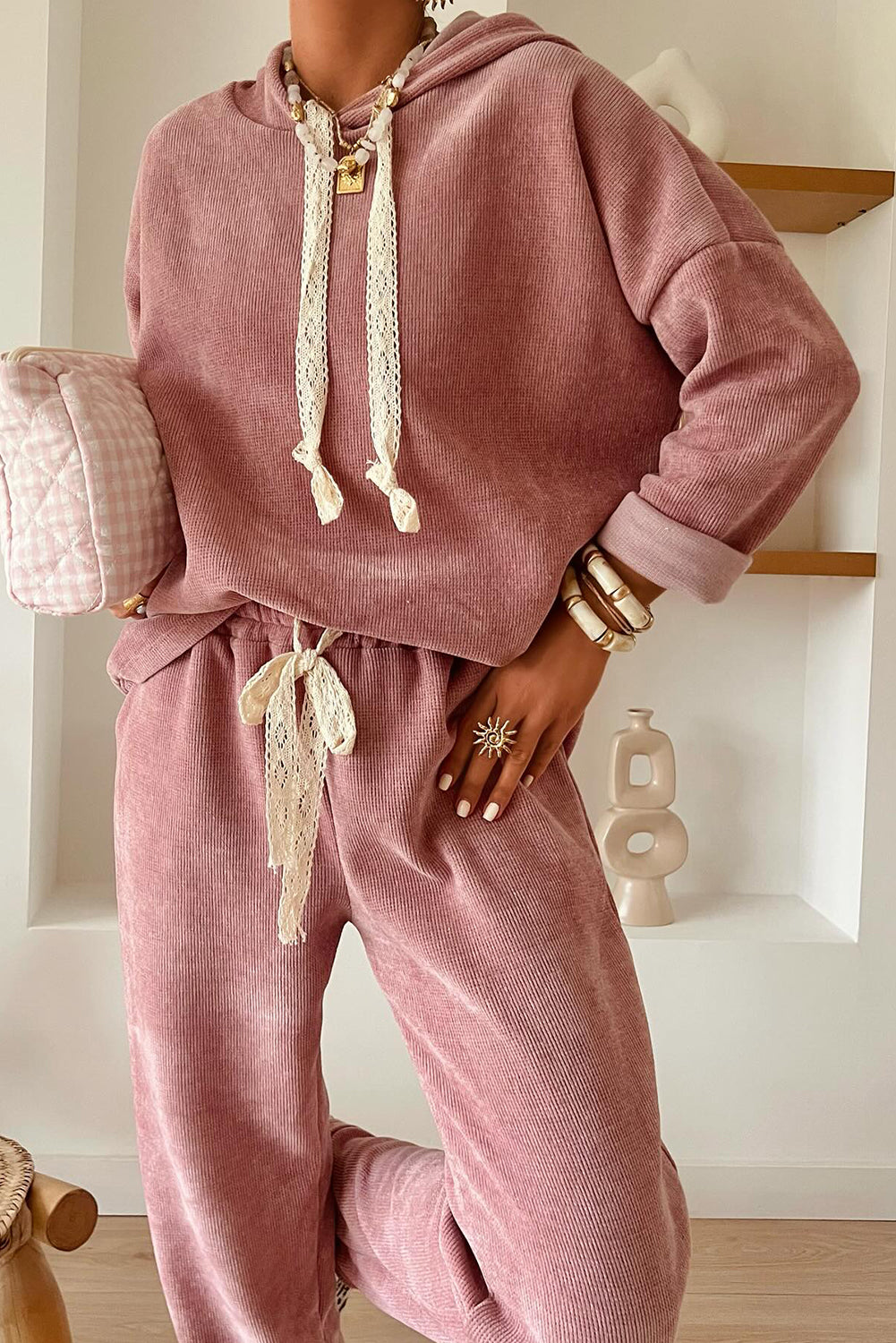 Leopard Drawstring Pullover Hoodie and High Waist Pants PREORDER ETA 3 WEEKS