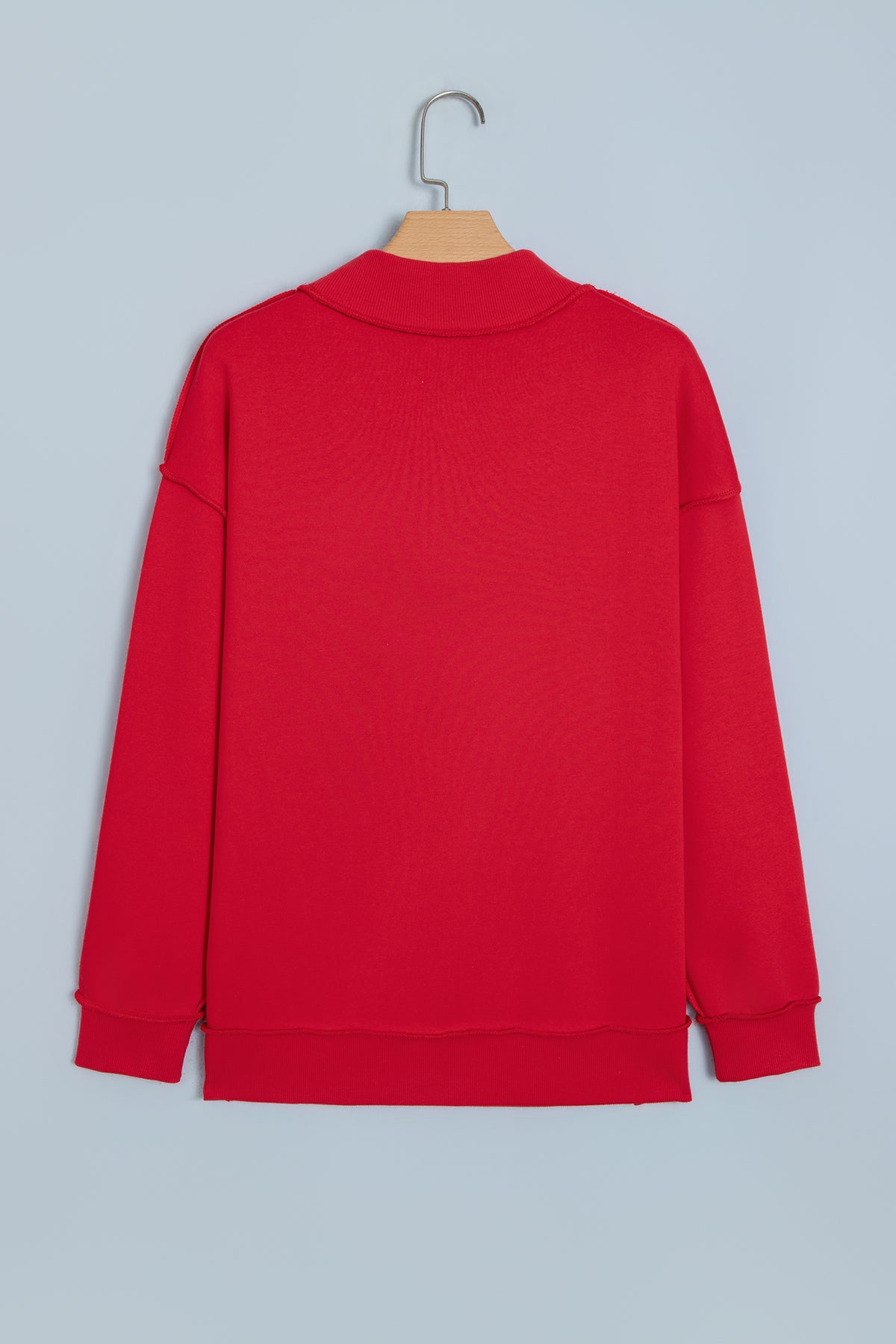 Fiery Red MERRY Embroidered Letter High Neck Tunic Pullover Sweatshirt PREORDER ETA 3 WEEKS