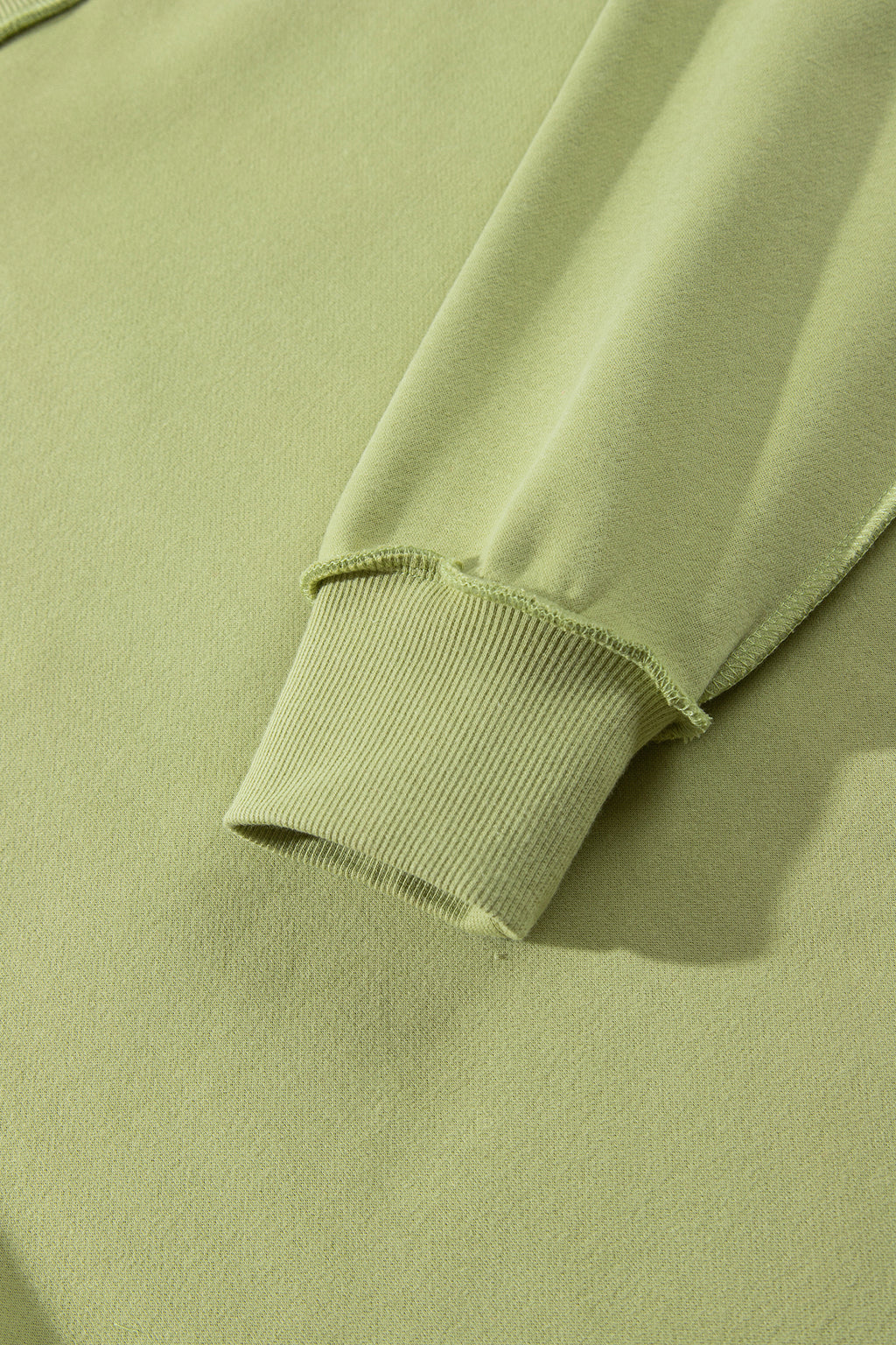 Meadow Mist Green JESUS Letter Patch Graphic Exposed Seam Mock Neck Baggy Sweatshirt PREORDER ETA 3 WEEKS