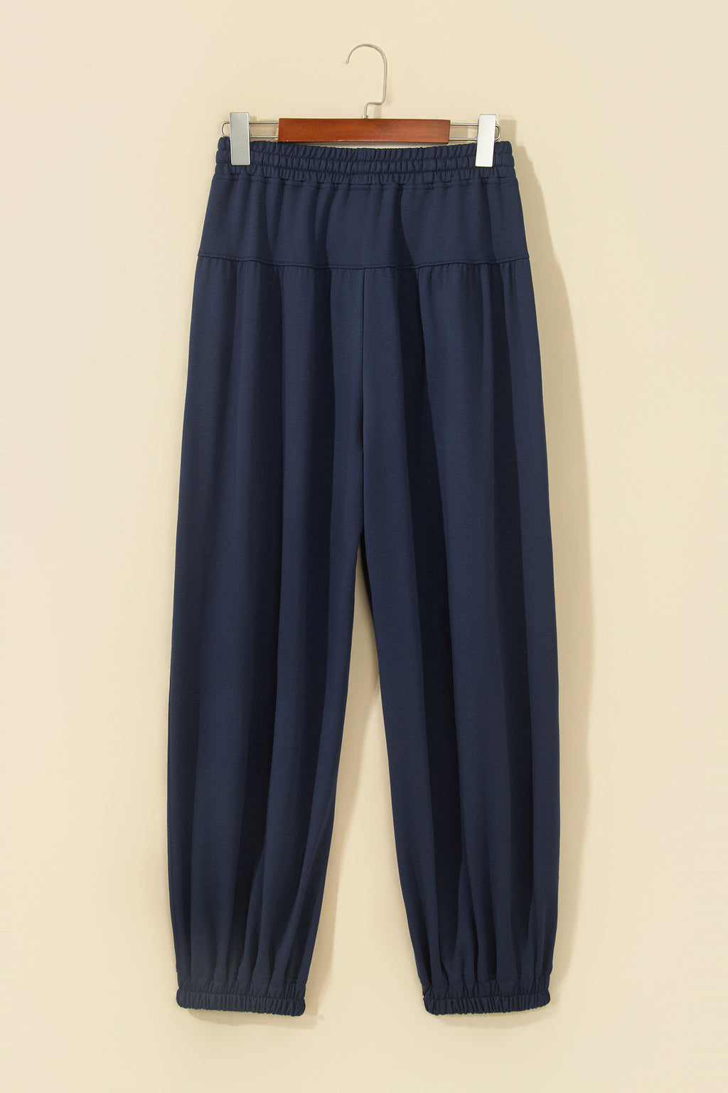Dirty blue Elastic Waist Drawstring Wide Leg Full Length Pants PREORDER ETA 3 WEEKS