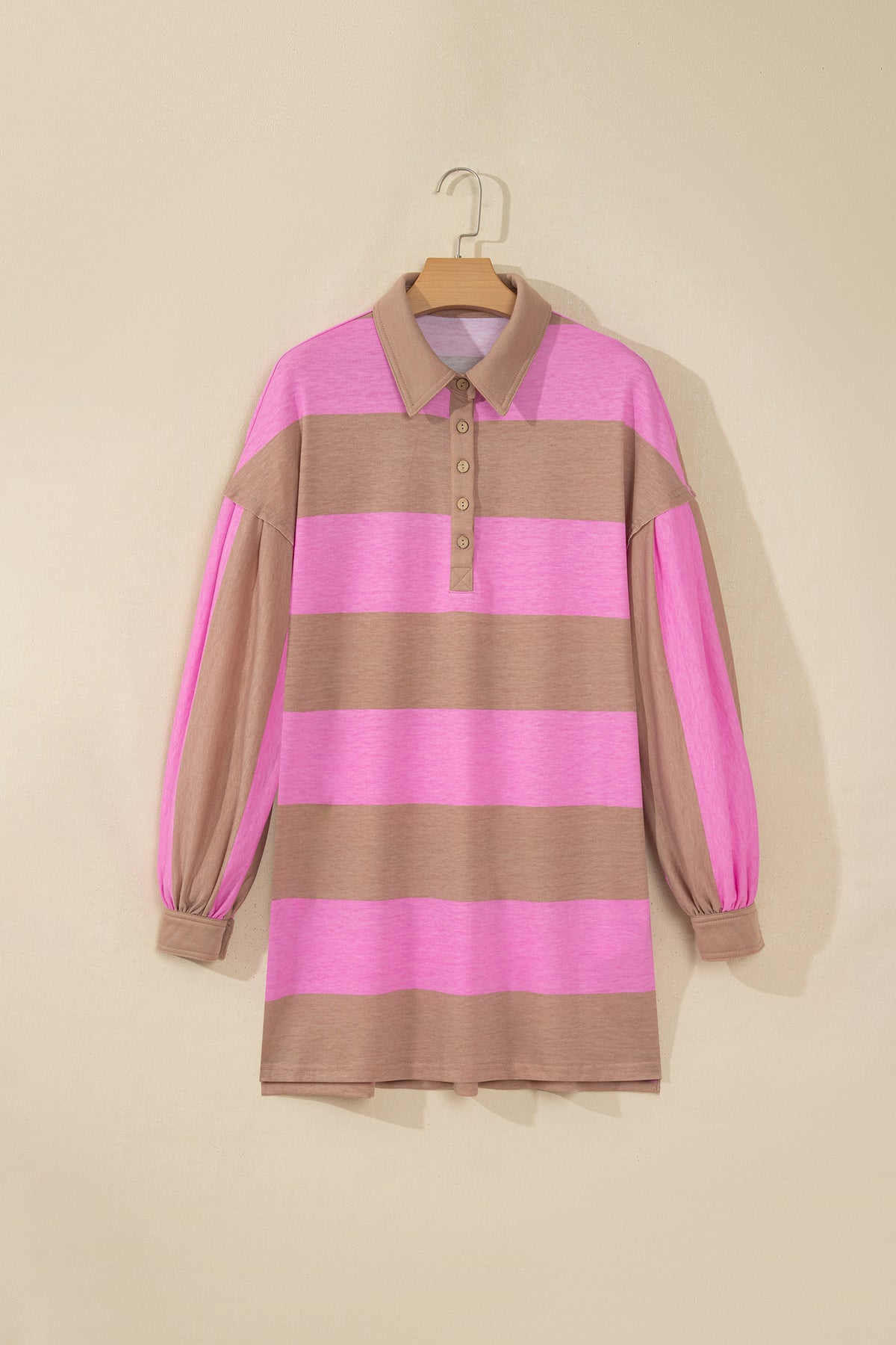 Rose Stripe Striped Button Long Sleeve Short Shift Dress PREORDER ETA 3 WEEKS