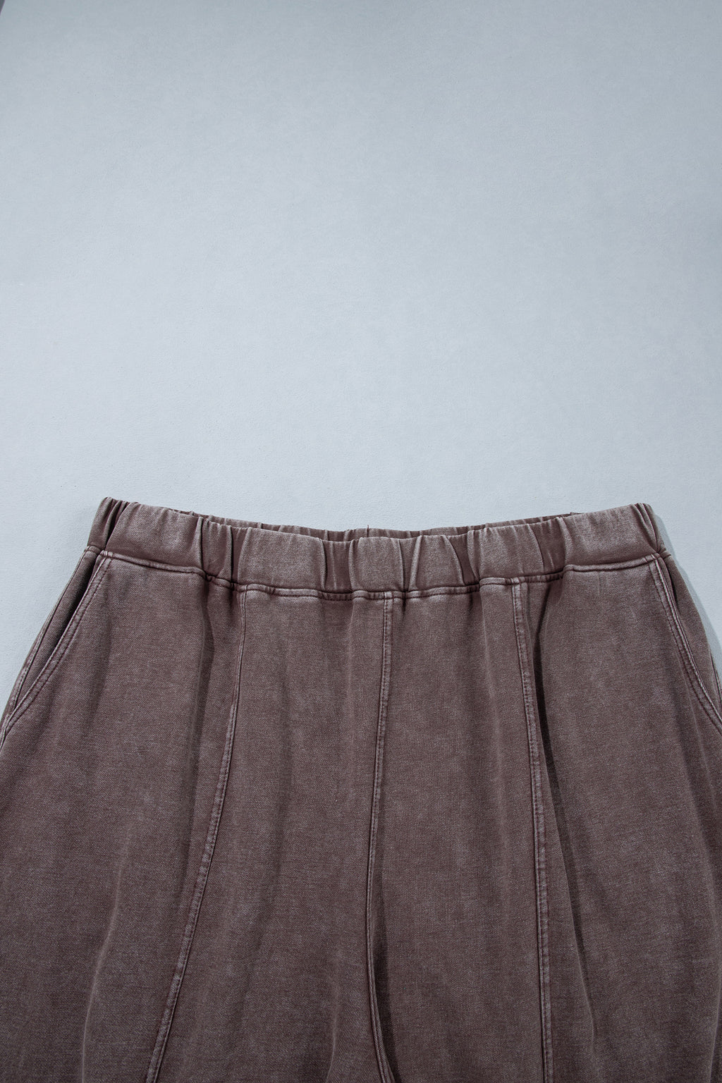 Coffee 100% Cotton Mineral Wash Elastic Waistband Plus Size Barrel Pants PREORDER ETA 3 WEEKS