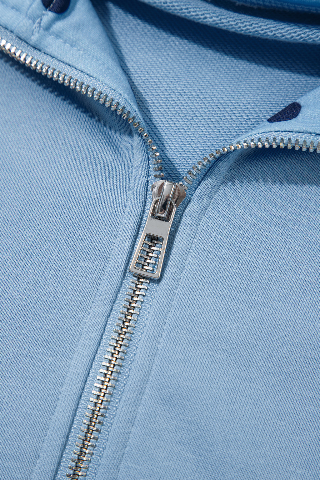 Beau Blue Polka Dot Hooded Zip-Up Sweatshirt PREORDER ETA 3 WEEKS