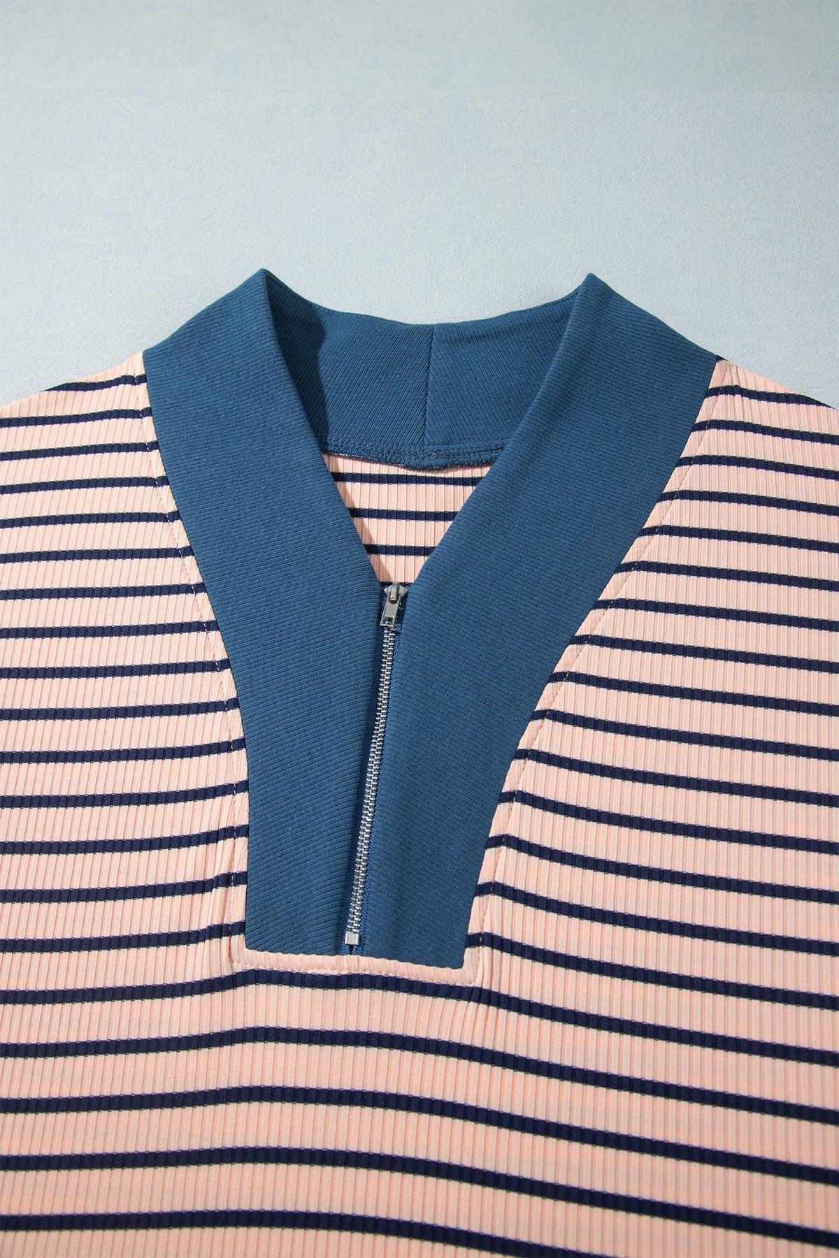 Pink Stripe Striped Colorblock V Neck Long Sleeve Plus Size Set PREORDER ETA 3 WEEKS