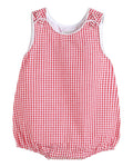 Classic Red Seersucker Bubble Romper