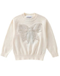 Cream Sparkly Bow Sweater