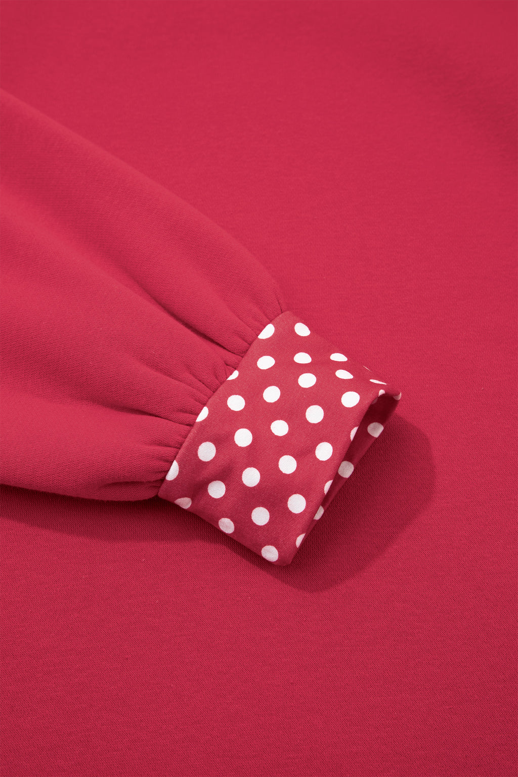 Red Dahlia Colorblock Polka Dot Contrast Trim Oversized Sweatshirt PREORDER ETA 3 WEEKS