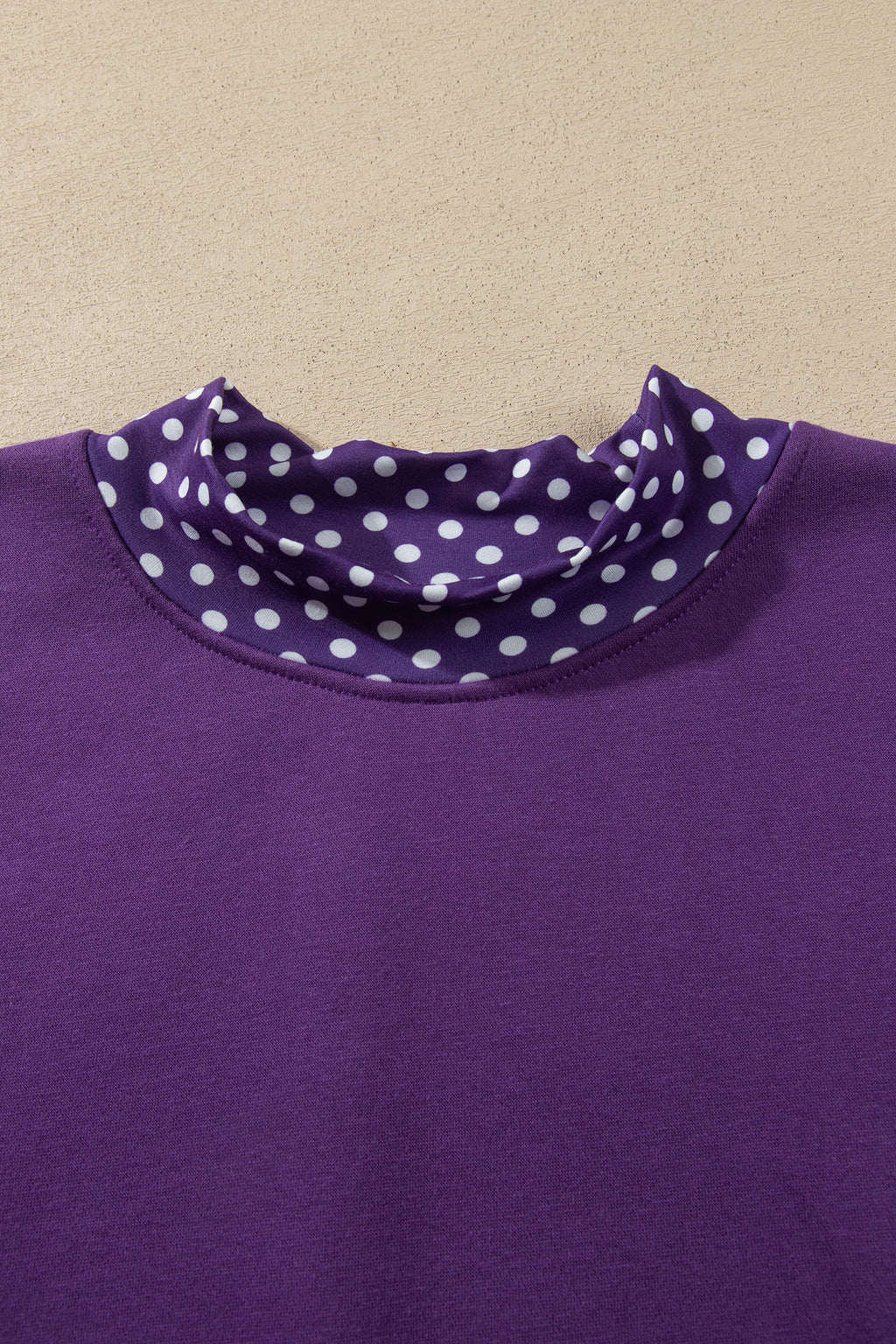 Brown Polka Dot Patchwork Round Neck Plus Size Sweatshirt PREORDER ETA 3 WEEKS