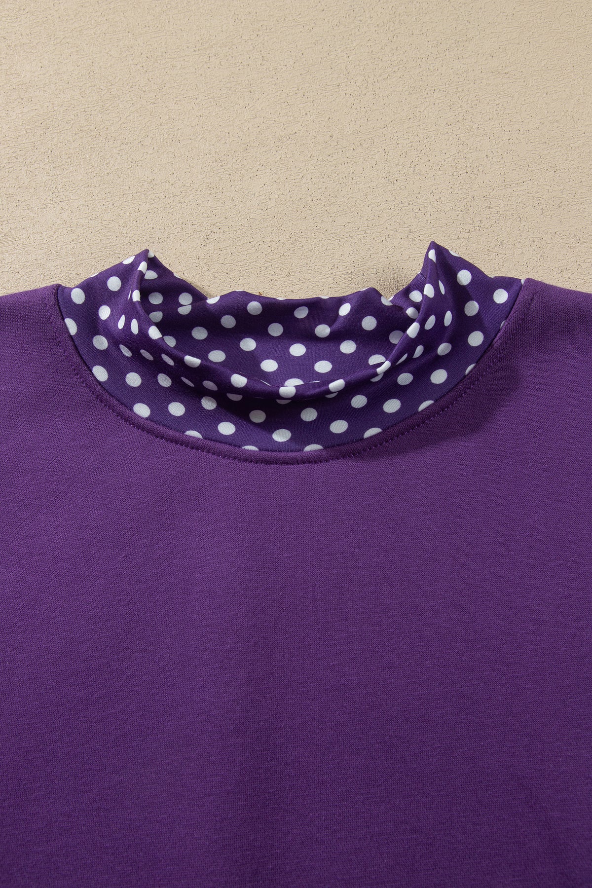 Brown Polka Dot Patchwork Round Neck Plus Size Sweatshirt PREORDER ETA 3 WEEKS