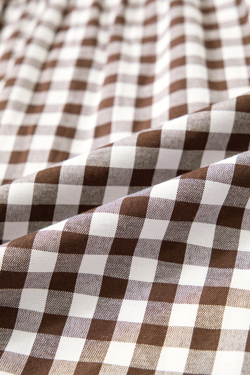 Brown Plaid Knot Half Sleeve Button Down Shirt PREORDER ETA 3 WEEKS
