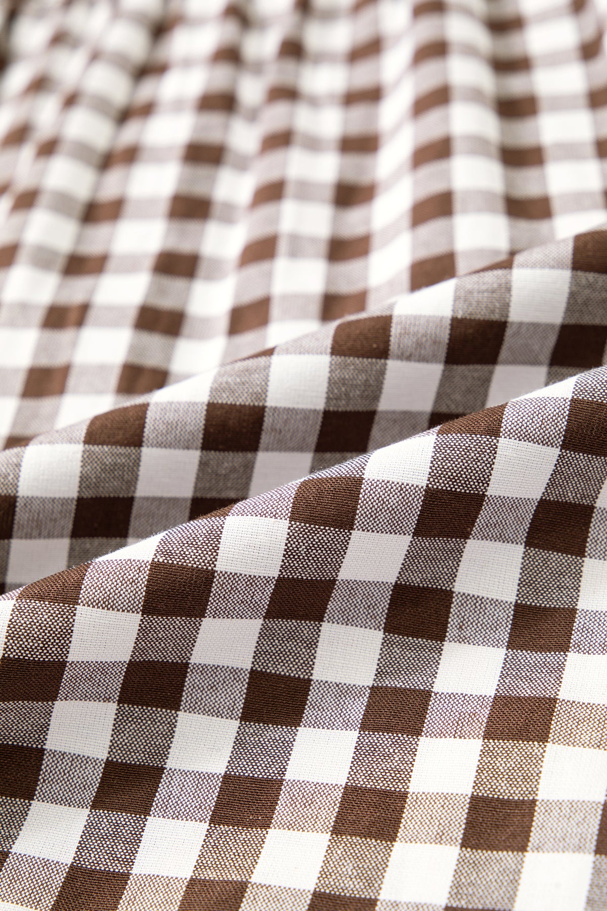 Brown Plaid Knot Half Sleeve Button Down Shirt PREORDER ETA 3 WEEKS