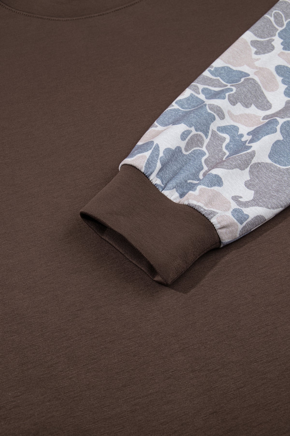 Coffee Camouflage Sleeve Crewneck Baggy Pullover Sweatshirt PREORDER ETA 3 WEEKS