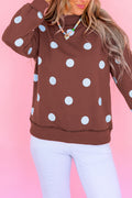 Clay Polka Dot/GOOD DAY Print Reversible Mock Neck Pullover Sweatshirt PREORDER ETA 3 WEEKS
