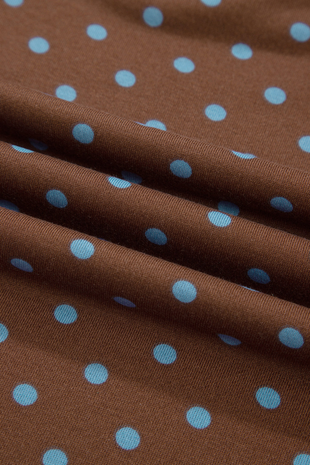 Brown Polka Dot Round Neck Long Sleeve Plus Size Set PREORDER ETA 3 WEEKS