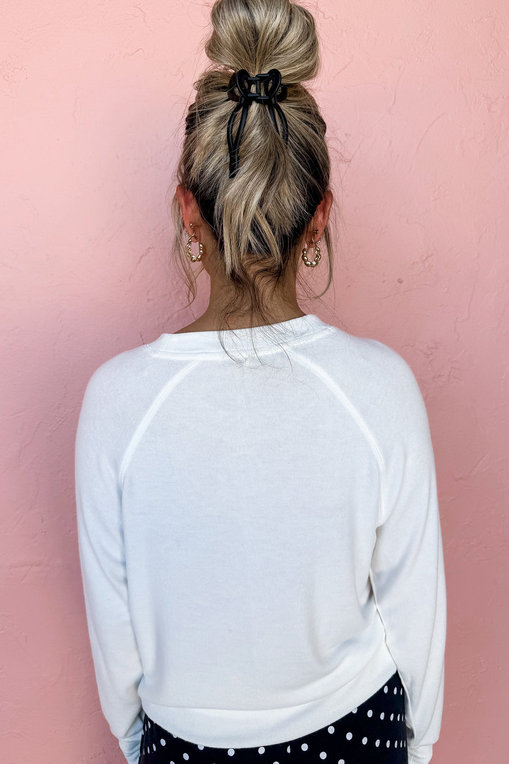 Black Cheers Graphic Raglan Long Sleeve Pullover and Polka Dot Pants 2pcs Loungewear PREORDER ETA 3 WEEKS