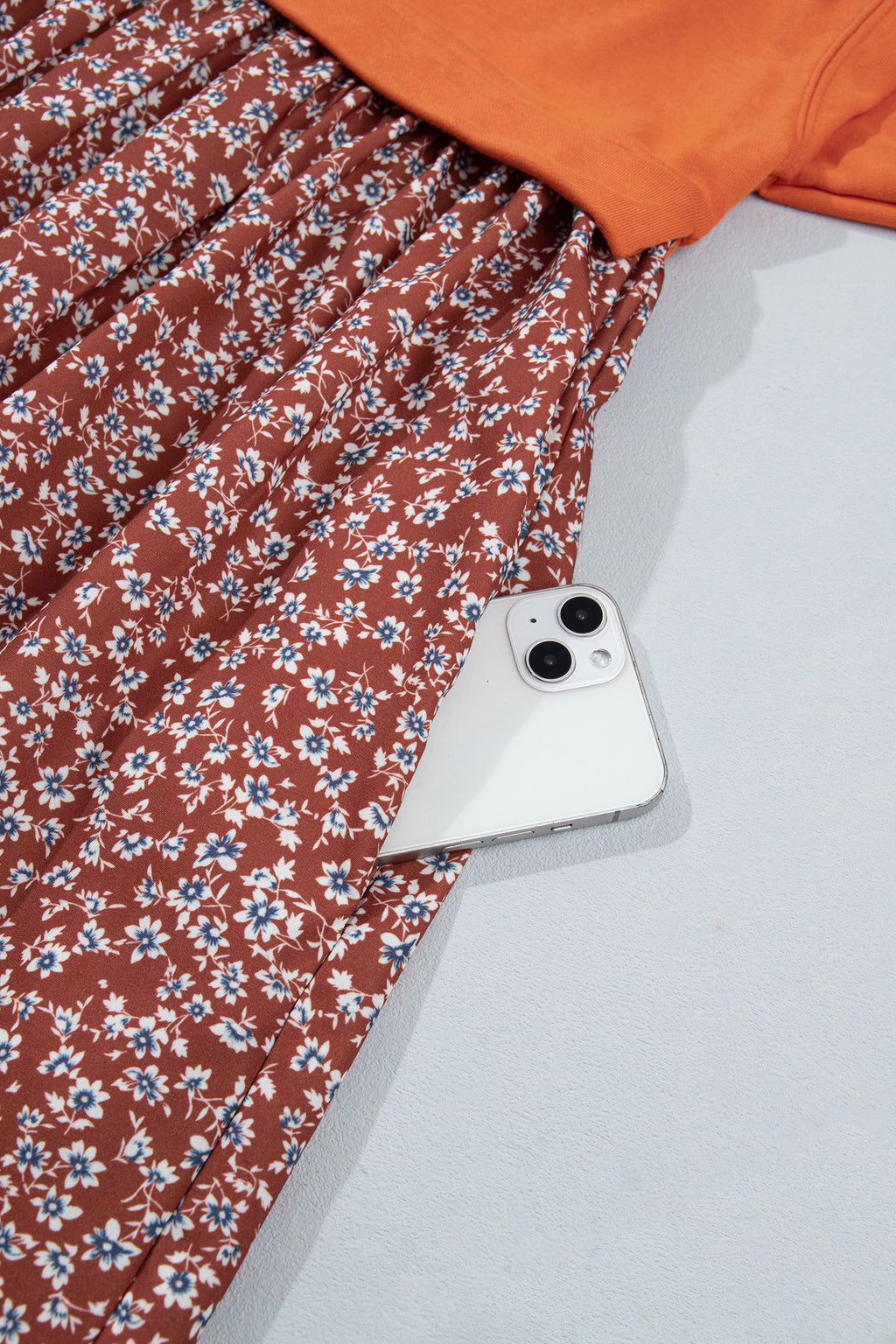 Orange Solid Long Sleeve Top Mini Dress PREORDER ETA 3 WEEKS