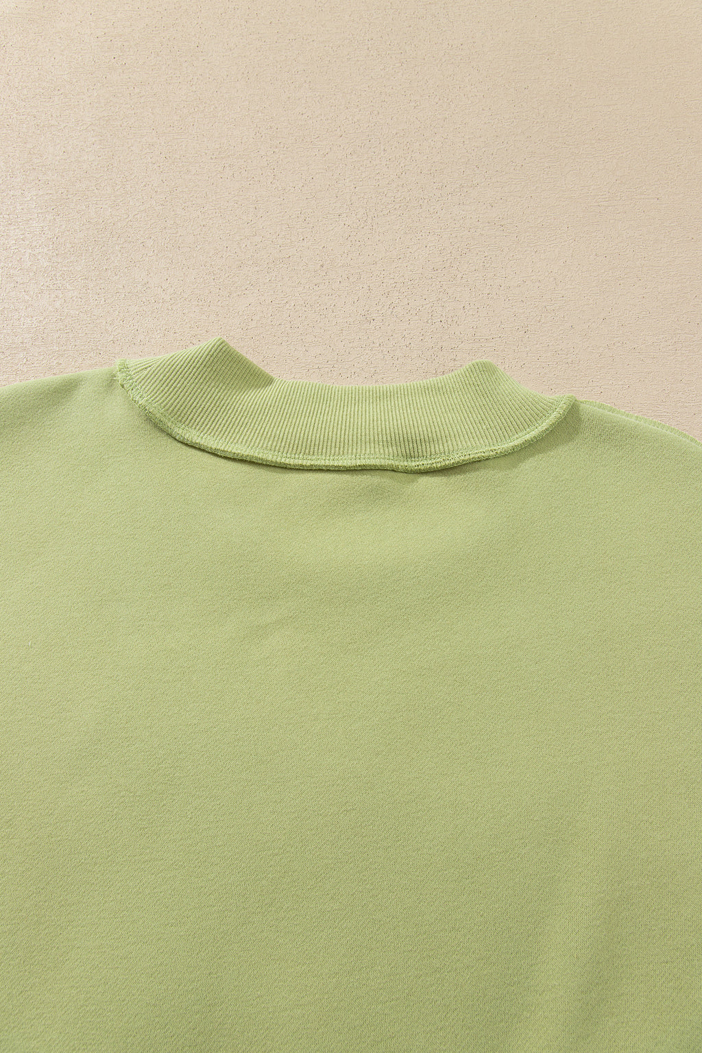 Meadow Mist Green JESUS Letter Patch Graphic Exposed Seam Mock Neck Baggy Sweatshirt PREORDER ETA 3 WEEKS