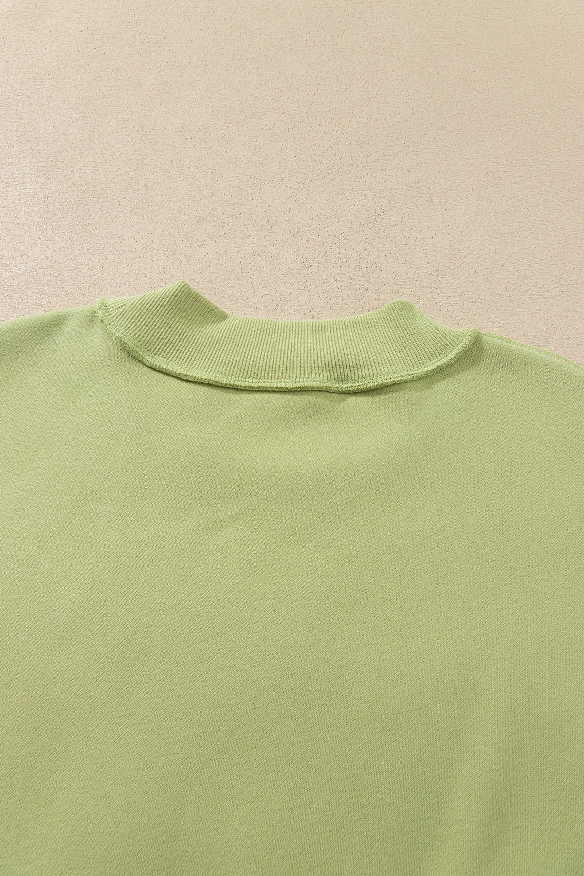 Meadow Mist Green JESUS Letter Patch Graphic Exposed Seam Mock Neck Baggy Sweatshirt PREORDER ETA 3 WEEKS