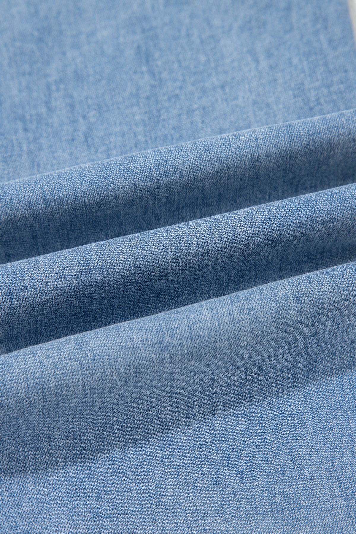 Beau Blue Drawstring Waist Wide Leg Ankle Length Jeans PREORDER ETA 3 WEEKS