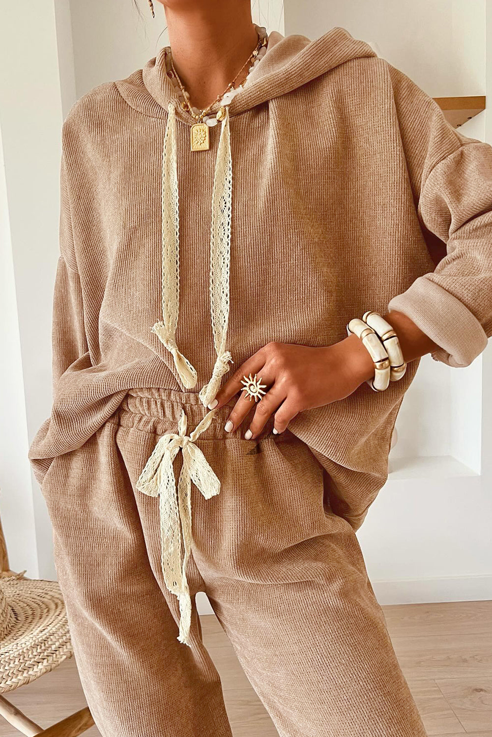 Leopard Drawstring Pullover Hoodie and High Waist Pants PREORDER ETA 3 WEEKS