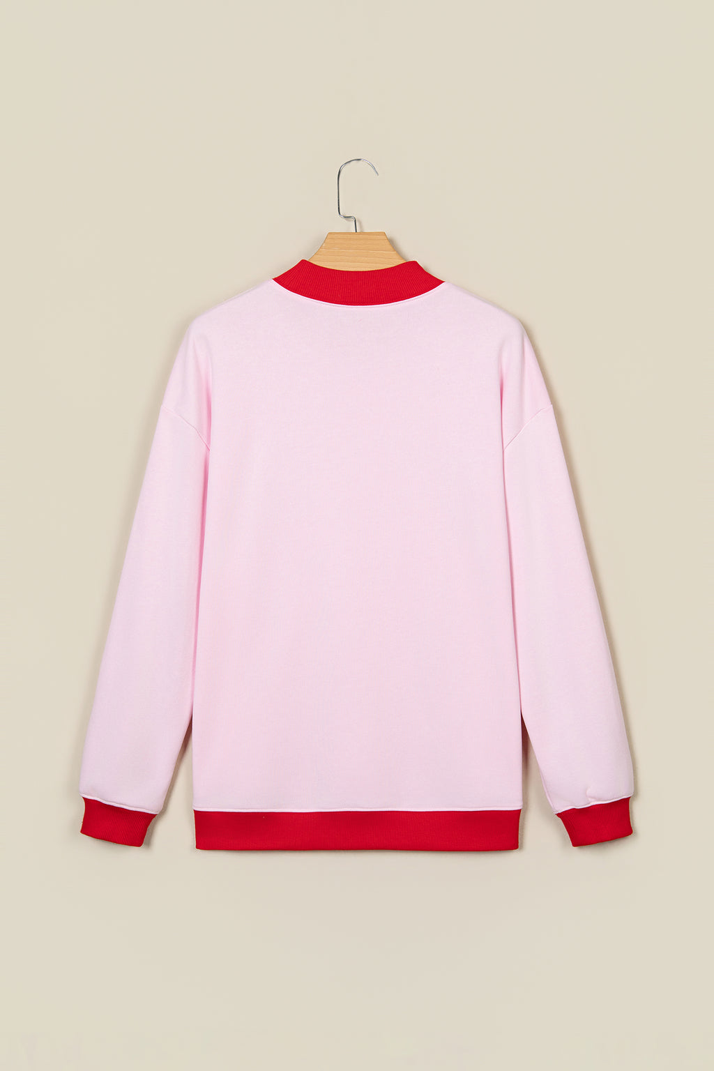 Pink Polka Dot Letter Graphic Colorblock Tunic Sweatshirt PREORDER ETA 3 WEEKS
