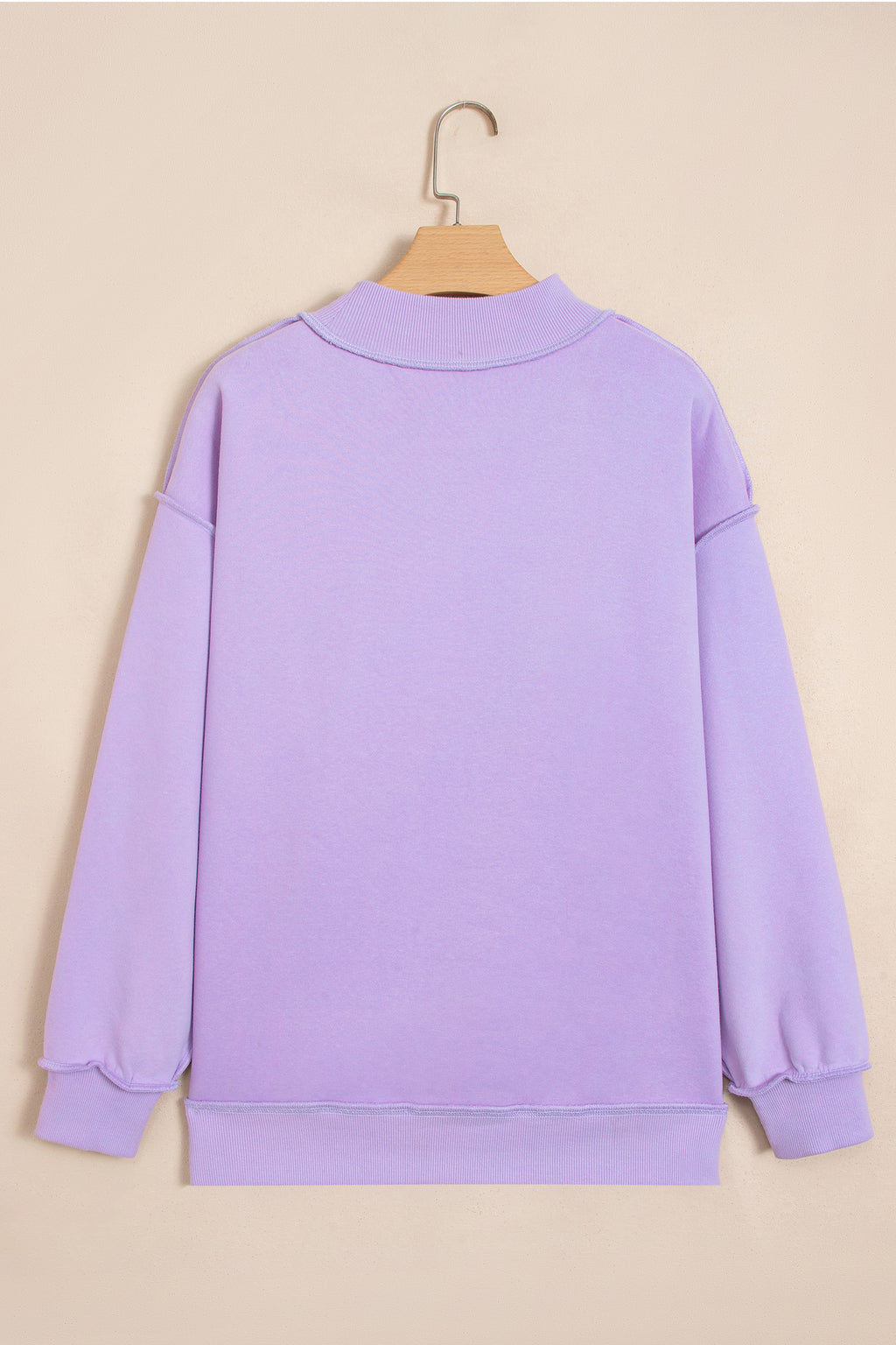 Orchid Bouquet JESUS Letter Patch Graphic Exposed Seam Mock Neck Baggy Sweatshirt PREORDER ETA 3 WEEKS